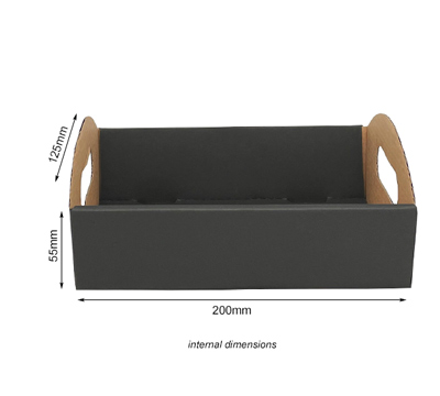 hamper tray with handles sml (10pcs) -matt black #2