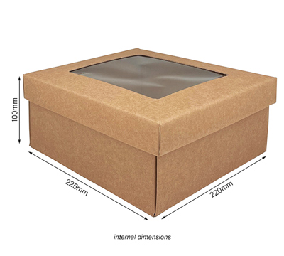 gift box easy window 22cm low (10pcs)-natural #4