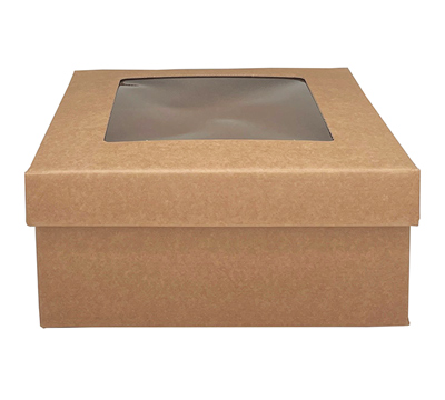 gift box easy window 22cm low (10pcs)-natural