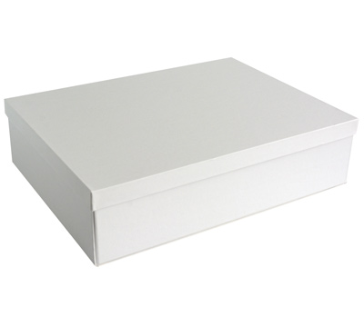 gift box base-lid large shirt (3pcs) - white linen #1