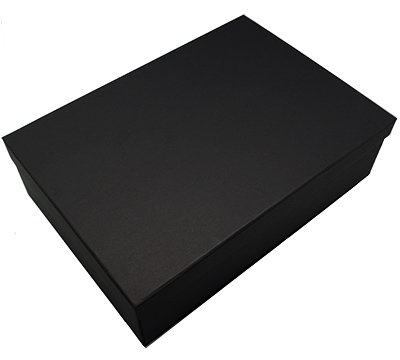 gift box base-lid small shirt (3pcs) - black linen