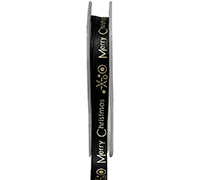 10mm merry christmas print (3pcs) - black gold