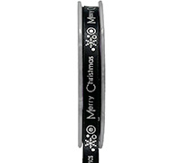 10mm merry christmas print (3pcs) - black silver