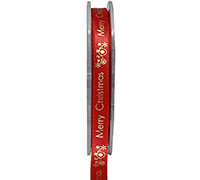 10mm merry christmas print (3pcs) - red gold