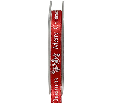 10mm merry christmas print (3pcs) - red white
