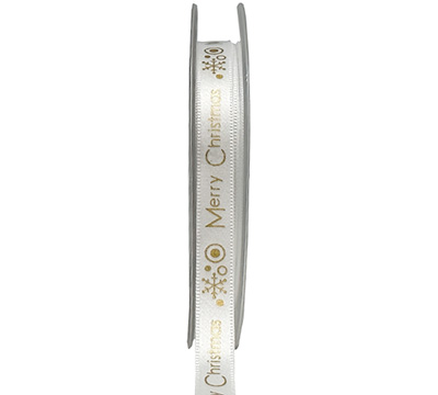 10mm merry christmas print (3pcs) - white gold