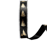 16mm satin scribble tree (3pcs) - black gold
