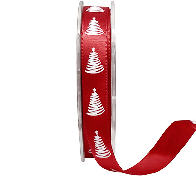 16mm satin scribble tree (3pcs) - red white