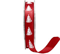 16mm satin scribble tree (3pcs) - red white