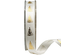 16mm satin scribble tree (3pcs) - white gold