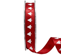 16mm satin tiny trees (3pcs) - red white