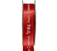 22mm merry christmas print (3pcs) - red gold