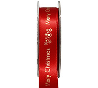 22mm merry christmas print (3pcs) - red white