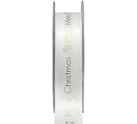 22mm merry christmas print (3pcs) - white gold