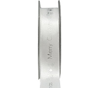 22mm merry christmas print (3pcs) - white silver