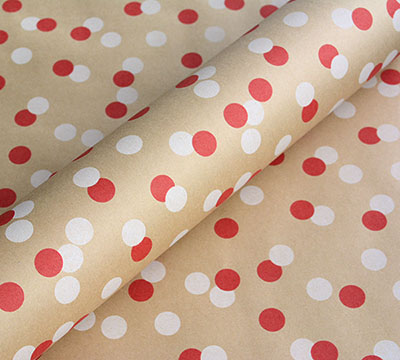 10m confetti kraft slim-wrap pack-red-white #2
