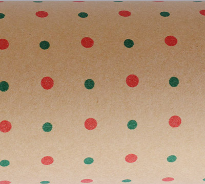 10m mini dots kraft slim-wrap pack-red-green