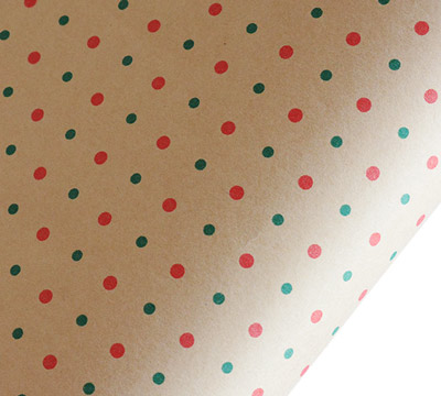10m mini dots kraft slim-wrap pack-red-green #2