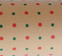 10m mini dots kraft slim-wrap pack-red-green