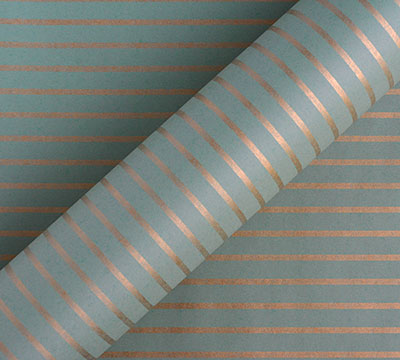 10m mini kraft stripe wrap-sage-gold #2