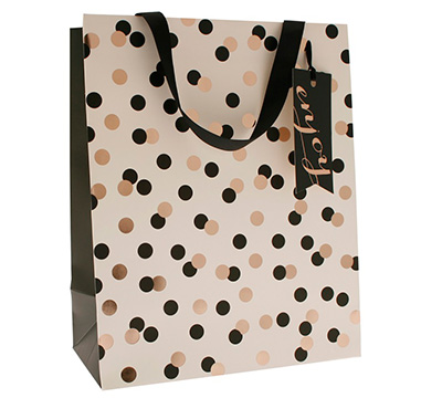 gift bag large confetti (5pcs) - black-gold