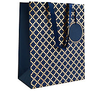 gift bag - large - clover navy/gold