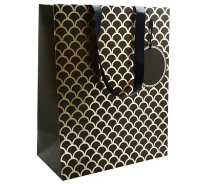 gift bag large upscale (5pcs) - black-gold