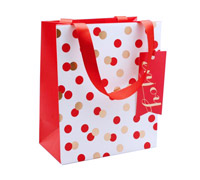 gift bag medium confetti (5pcs) - red-gold