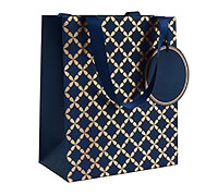 gift bag medium clover (5pcs) - navy-gold