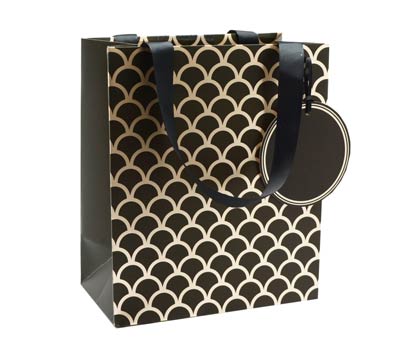 gift bag medium upscale (5pcs) - black-gold