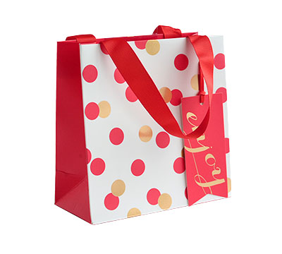 gift bag small confetti (5pcs) - red-gold