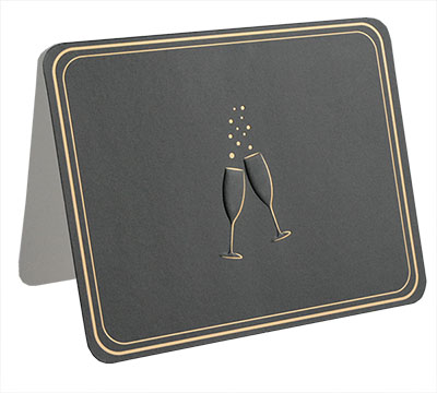 celebration cards embossed (4pkts) - black-gold