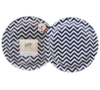 plates 18cm-7inch (3pkts) - navy chevron