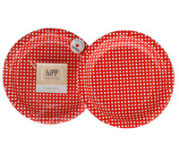 plates 18cm-7inch (3pkts) - red polkadot