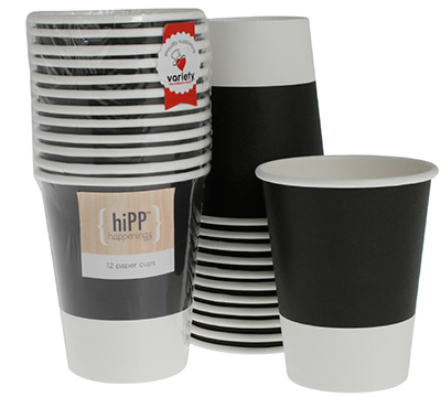 cups 250ml-9oz (3pkts) - black splice