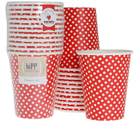 cups 250ml-9oz (3pkts) - red polkadot