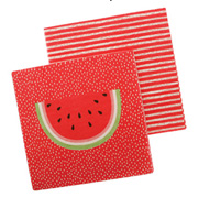 napkins reversible 3ply (4pcs) - watermelon crush-stripe