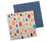 napkins reversible 3ply (4pcs) - raindrops multi-royal blue