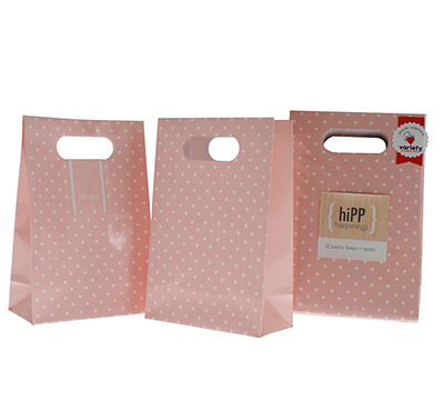 party bags and seals (3pkts) - sweet pink dot