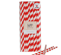 paper straws (3pkts) - red stripe