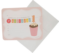 invitations 1st birthday (4pkts) - pink