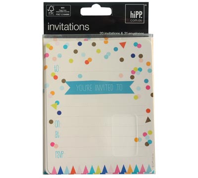 invitations confetti (4pkts) - multi #2