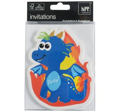 invitations little dragon (4pkts) #2