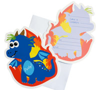 invitations little dragon (4pkts)