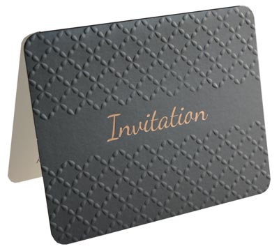 invitations - embossed - black