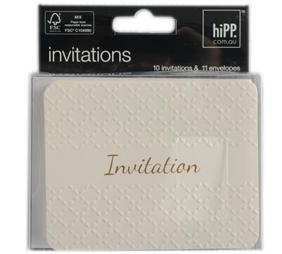invitations embossed (4pkts) - creme #2