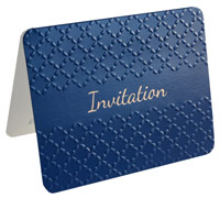 invitations embossed (4pkts) - navy
