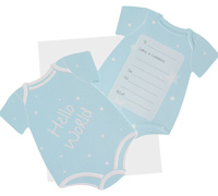 invitations onesie (4pkts) - blue