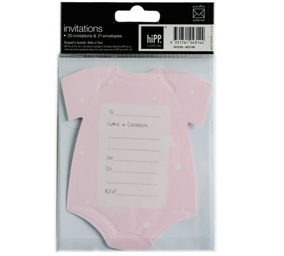 invitations onesie (4pkts) - pink #3