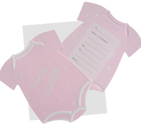 invitations onesie (4pkts) - pink